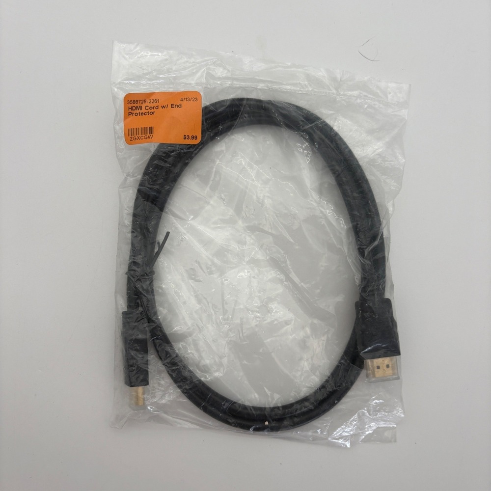 Black High Speed HDMI Cable with Connector End Protectors‎ Gold Plated 3-4ft